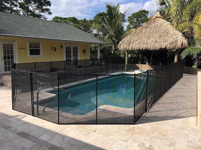 WaterWarden Safety Fence for Inground Pool 5’ x 24’ ft, Guards Children and Pets, UL Certified to ASTM F2288, 5 Foot Tall Removable Protection Barrier, Hardware Included, 2 Sets of 5'x12', Black