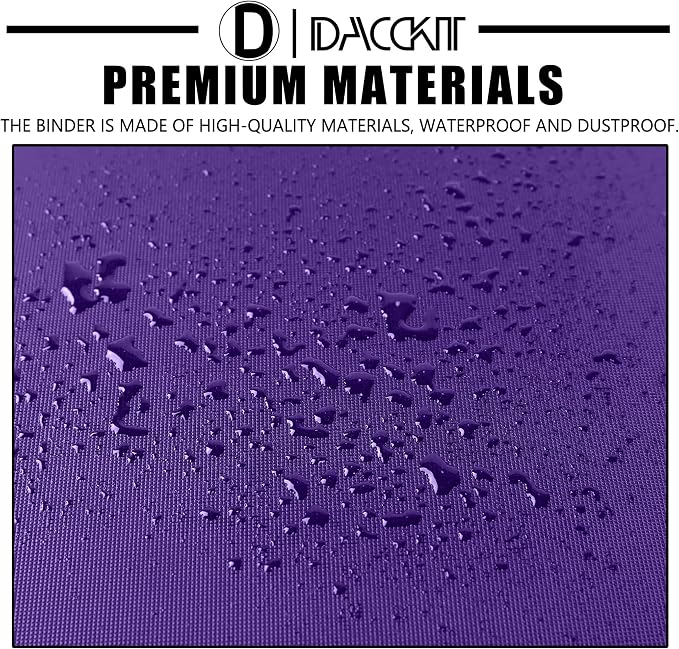 D DACCKIT Card Binder 16 Pocket - Fits 1024 Cards,4X4 Ringless Card Album with Sleeves for Trading Cards & Sports Cards(Model A,Classic Purple)
