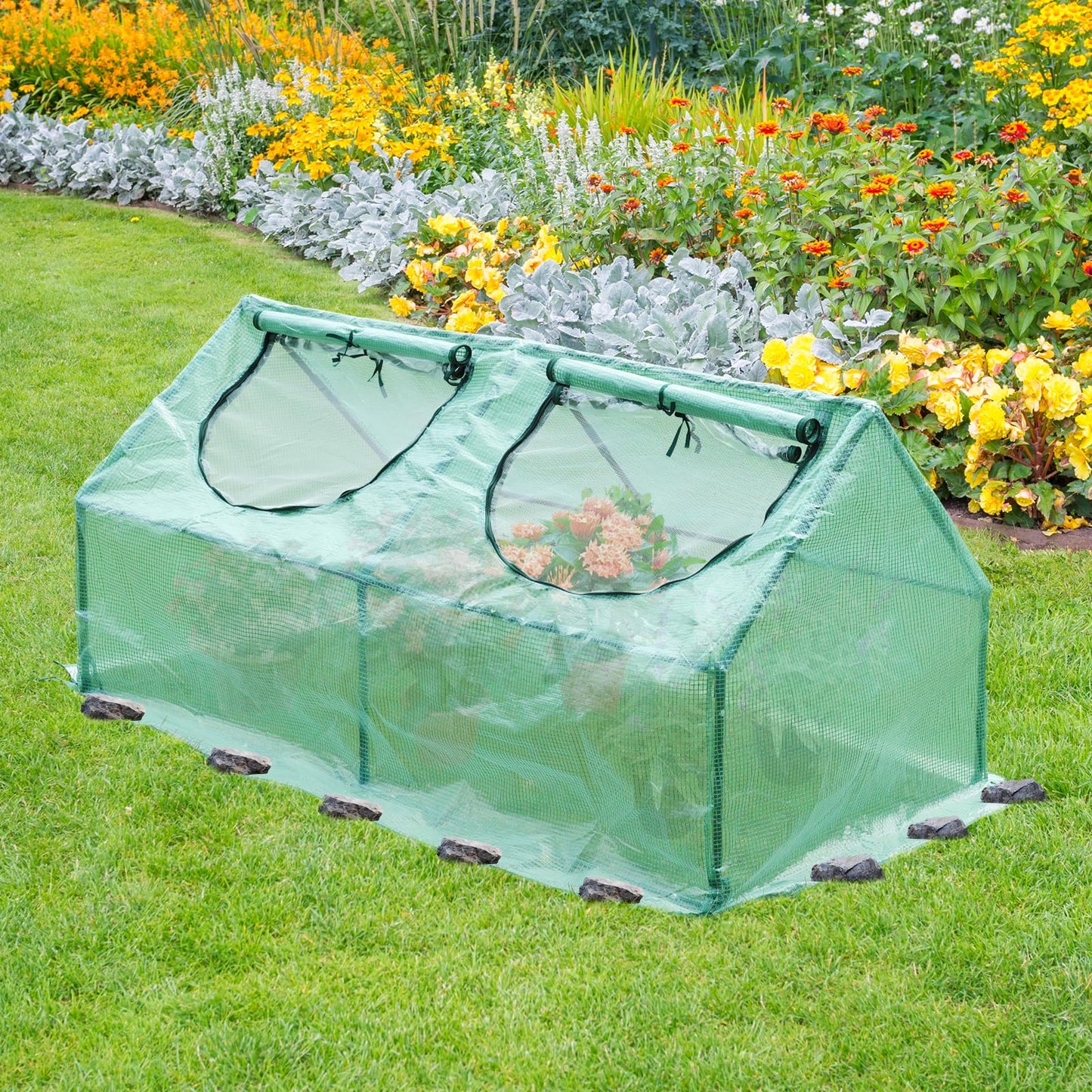 BPS 4x2x2 FT 3-in-1 Mini Greenhouse Kit, Small Greenhouse with Triple-Layer Window for All-Season Vegetable and Plant Growing