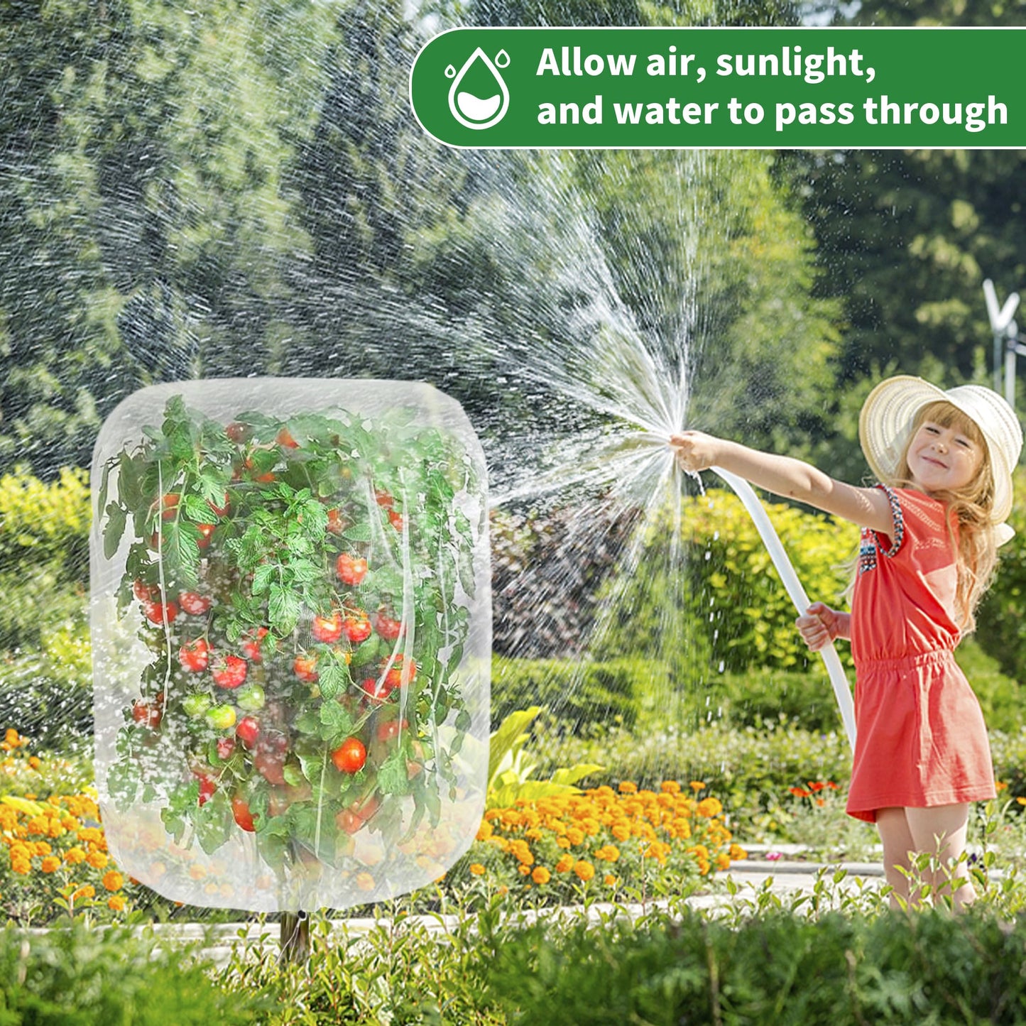 afzdby Garden Mesh Netting with Drawstring,Plants Cover Protection from Anti Birds,Bugs,Cicadas,and Insects-Pest Barrier Bag for Blueberry Bushes,Citrus,Tomatoes,Vegetables,Fruit Tree and Orange