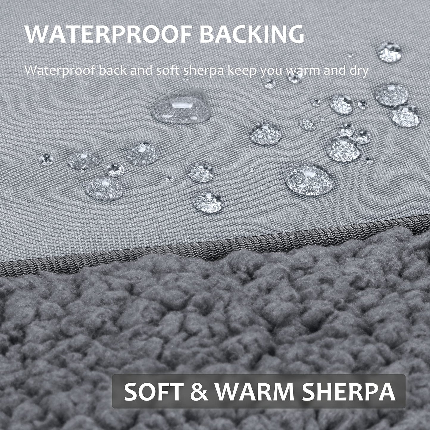 Tirrinia Large Waterproof Outdoor Blanket, Soft Warm Windproof Stadium Blanket with Sherpa Fleece and Foldable for Outdoor Sport, Baseball, Football, Beach, Concerts, Car,59" x 79"
