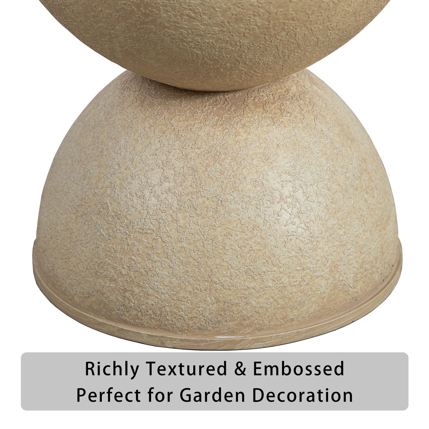 Casaphoria 2-Pack 23" Tall Planters for Outdoor Plants, 16" Large Plastic Flower Pots with Drainage, Lightweight Antique Shape Planters for Front Porch, Patio, Deck (Beige)