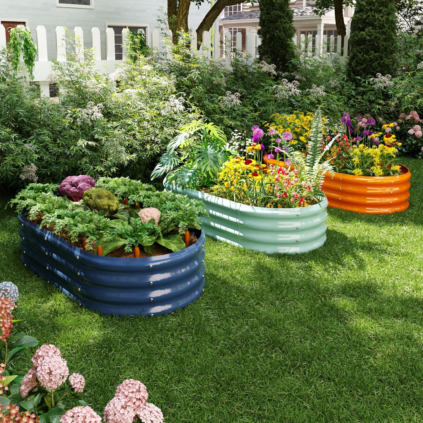 Galvanized Metal Planter Raised Garden Bed Kit for Gardening Outdoor,6x3x2ft Planter Grow Garden Box Raised Flower Bed,Long Vegetable Clearance Herb Raised Garden Beds For Container Gardening