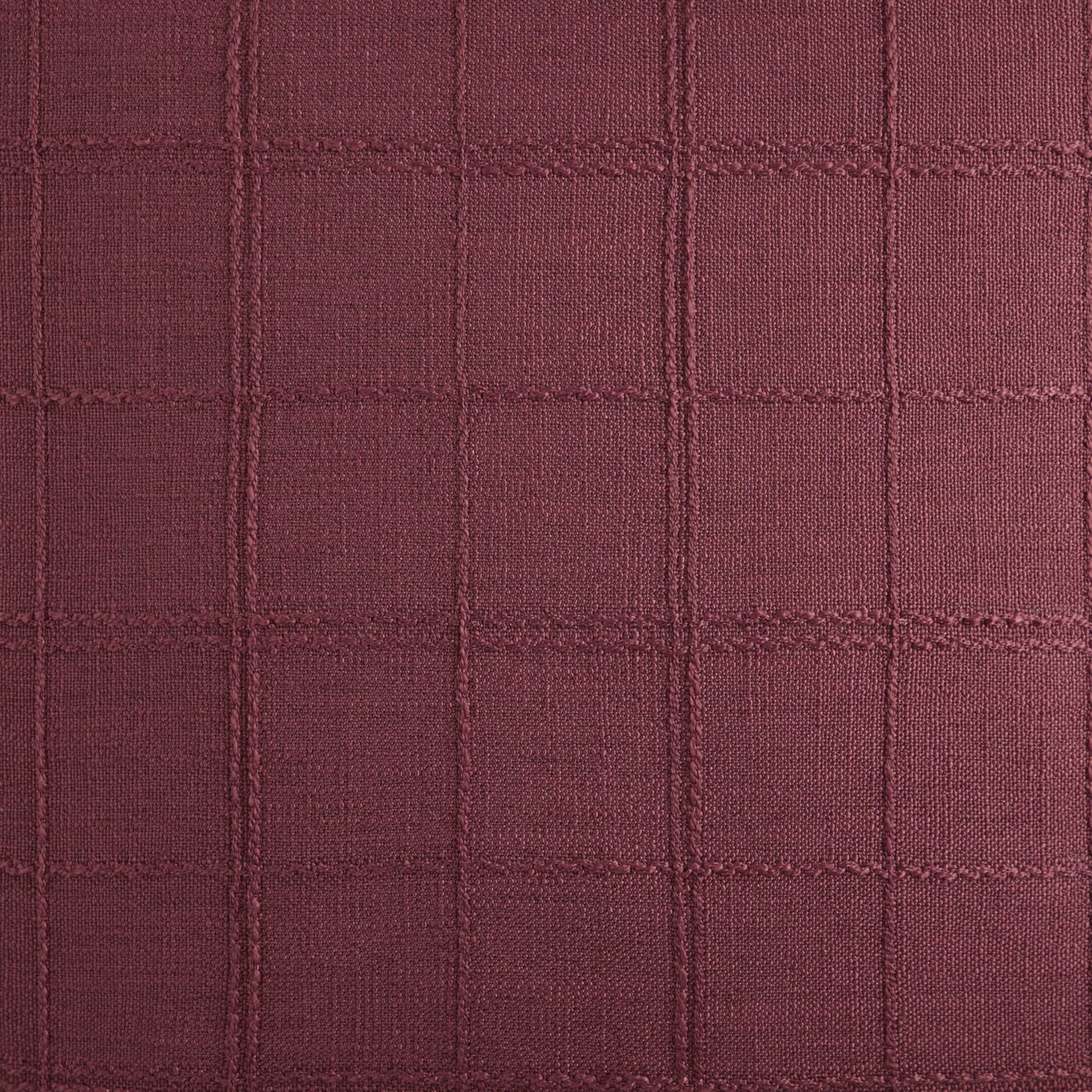 ZeeMart Linen Checked Lumbar Throw Pillow Covers Set of 2, 12x20 Inch Allover Grid Burgundy, Farmhouse Decorative Double Sided Grid Embroidered Couch Pillow Cases Red Cotton Linen Cushion Covers