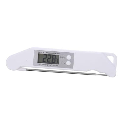 CATIEBYE Folding Meat Thermometer for Grilling Instant Read Kitchen Probe Thermometer with Ultra LCD Screen Design for Accurate Cooking for BBQ and Baking