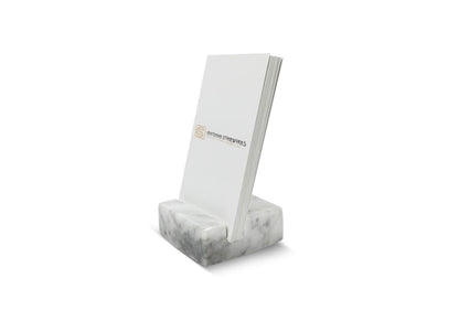 Craftsman Stoneworks Vertical Business Card Holder made from White Carrara Marble