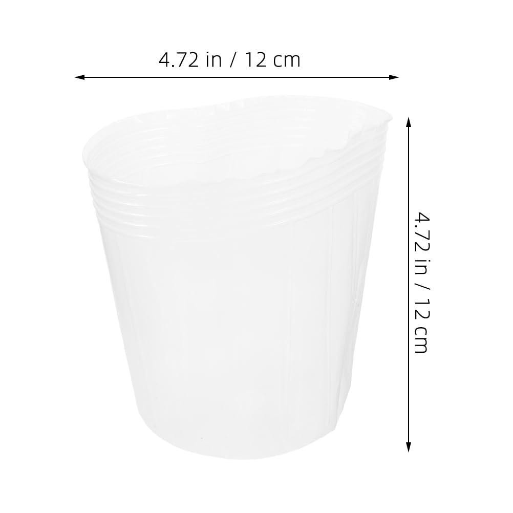 Yardenfun Transparent Nursery Pots 4.72 Inch Clear Plastic Flower Pot Liners for Indoor Outdoor Gardening 10 Pack Versatile Plant Containers for Succulent Orchid Cactus