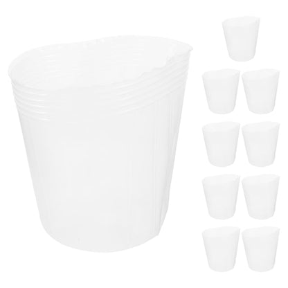 Yardenfun Transparent Nursery Pots 4.72 Inch Clear Plastic Flower Pot Liners for Indoor Outdoor Gardening 10 Pack Versatile Plant Containers for Succulent Orchid Cactus