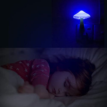 AUSAYE Sensor LED Night Light Plug in Wall Lamp, Energy Saving NightLight Cute Mushroom Night Lights for Adults Kids Bedroom,Bathroom,Toilet, Stairs, Kitchen,Hallway Corridor Warm White