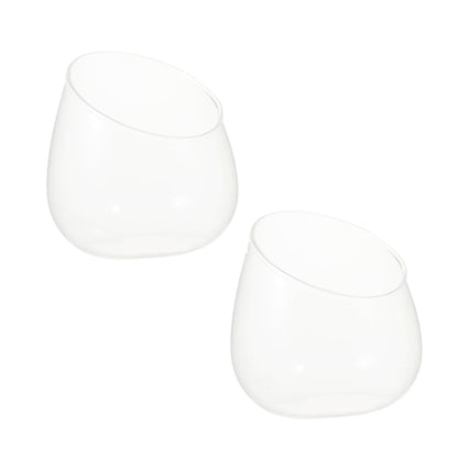 ETHZZLE 2pcs Clear Glass Terrarium Bowls Cut Flower Vases for Succulents and Air Plants Removable Terrarium Bowls for Home Decor for Table and Balcony Display