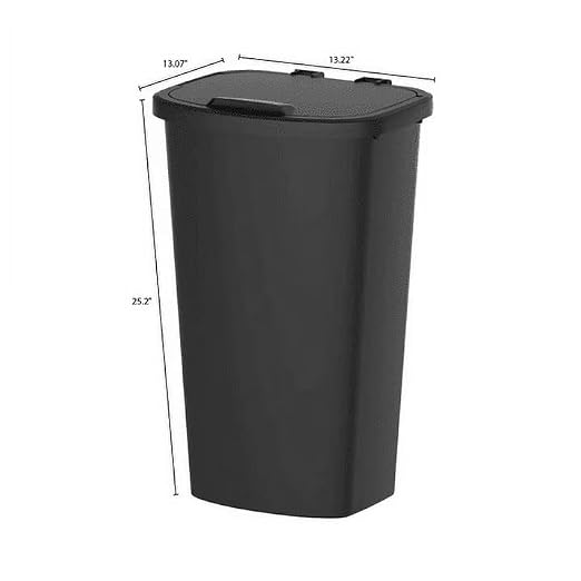 Kitchen Trash can, 11 gallons, Black, Plastic, flip-top, Suitable for Kitchens, bathrooms, and Offices.