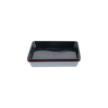 Pokinge 3 Packs Planter Tray, Durable Resin Flower Pot Tray 7.1” Square Flower Bottom Seat Outdoor Garden Plant Supplies Thick Water Drip Tray