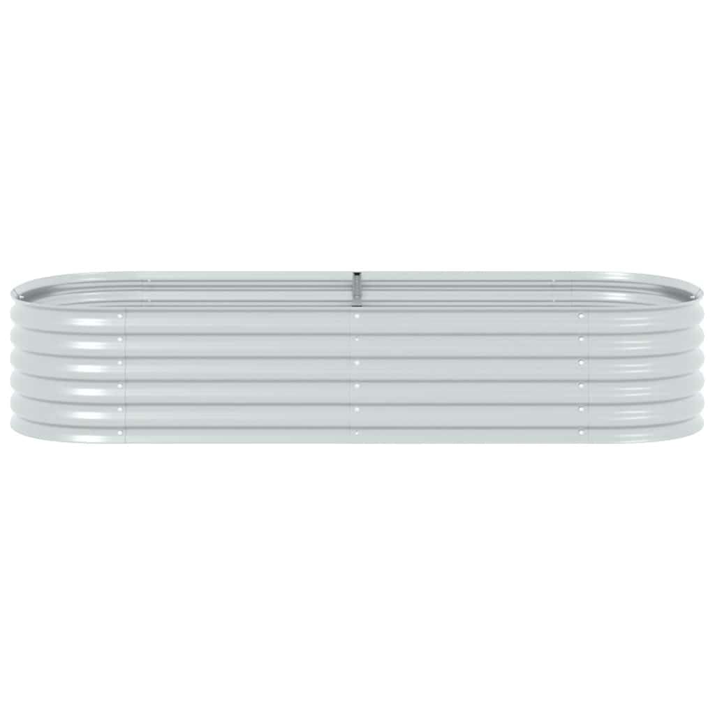 Logeirevo Outdoor Garden Raised Bed, Galvanized Steel Garden Planter Box, Metal Planter Box for Gardening Vegetables Flowers Herb, 94.5"x31.5"x17.3" Galvanized Steel Silver,-1756