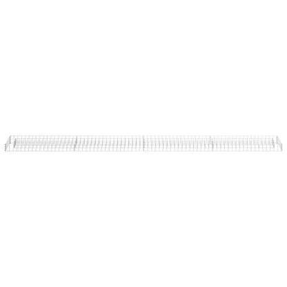 vidaXL Gabion Raised Garden Bed/Flower Planter - Silver Galvanized Steel, Weather-, 141.7" x 11.8" x 3.9", Durable Outdoor Patio Landscape