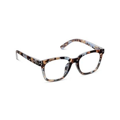 Peepers by PeeperSpecs Women's to The Max Square Light Blocking Reading Glasses, Blue Quartz, 49 + 1.25