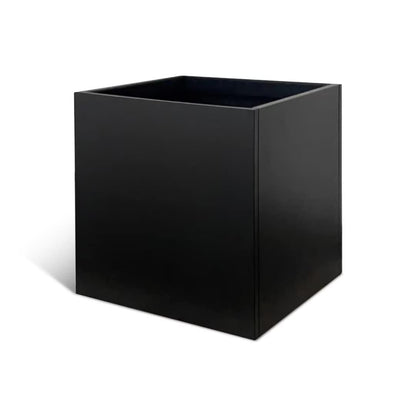 GZGNEEVL Galvanized Steel Planter Box Black Metal Planter 16Inch Square Indoor Outdoor Planters Cube Steel Heavy Duty Powder Coating Modern Commercial Residential for Patio, Yard, Garden