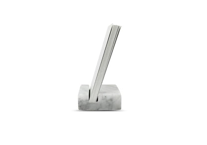 Craftsman Stoneworks Vertical Business Card Holder made from White Carrara Marble