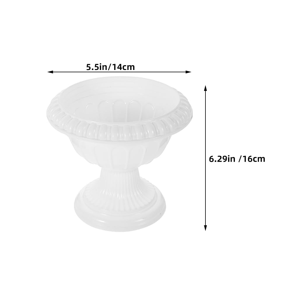 PRETYZOOM 6pcs White Plastic Urn Flower Pot Outdoor Urn Planter Pot Small Cactus Succulent Plant Pots Roman Pillar Flower Pot European Style Pedestal Flower Vase Indoor Garden Wedding Decor