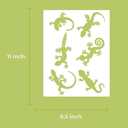 Lizard Stencil | Aztec Lizards Gecko Reptile Stencils for Painting on Wood, Glass, Wall, Rock, Fabric, Walls, Canvas, Glassware | Reptile Print Stencil