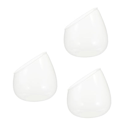 TIDTALEO 3pcs Slant Cut Glass Bottles Ecological Terrarium Vases for Succulent Plants Desktop Micro Landscape Decoration