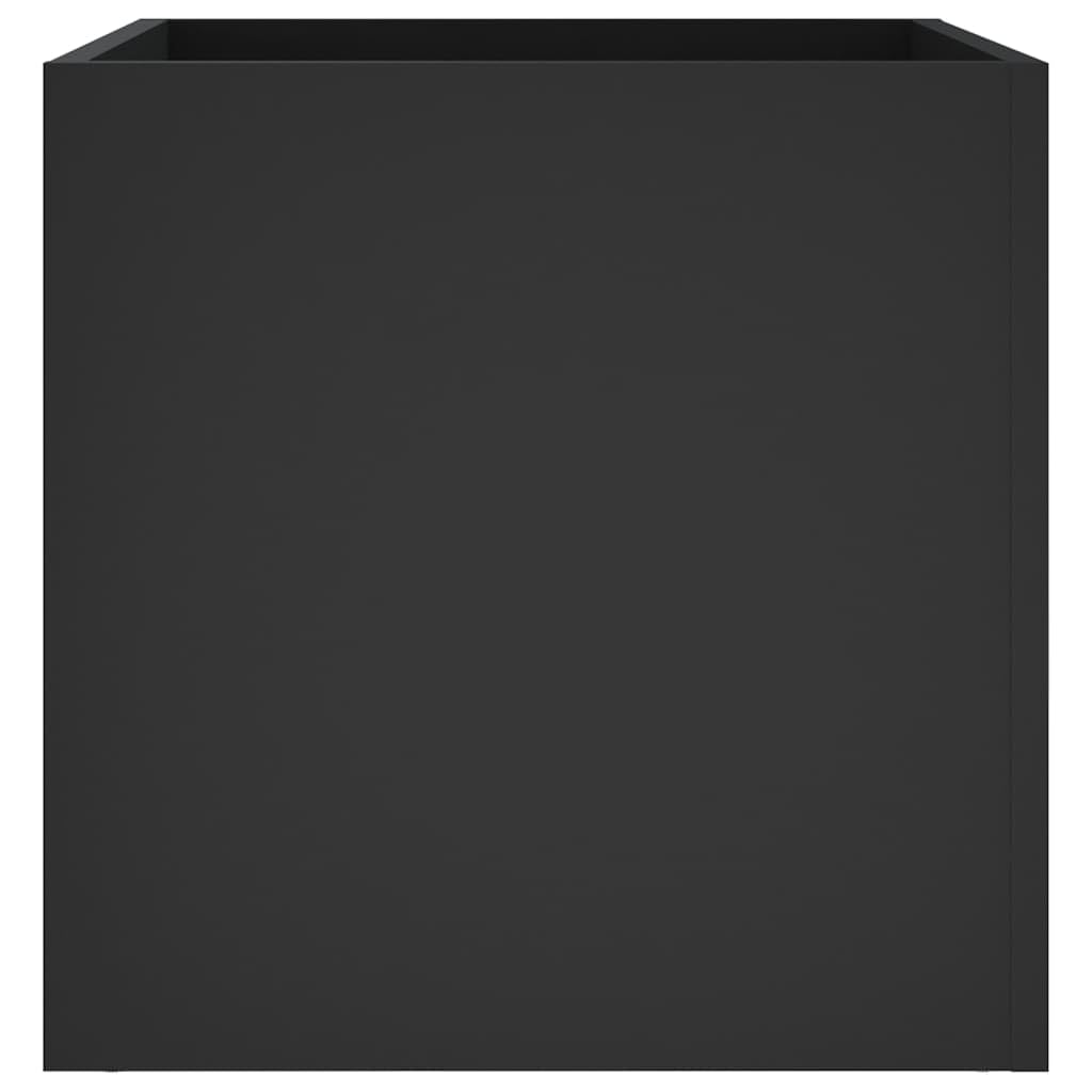LoogCape Square Planter Box, Black Engineered Wood, 15.7x15.7x15.7 inch, Modern Indoor Decor, Living Room, Bedroom, Office, Low Maintenance