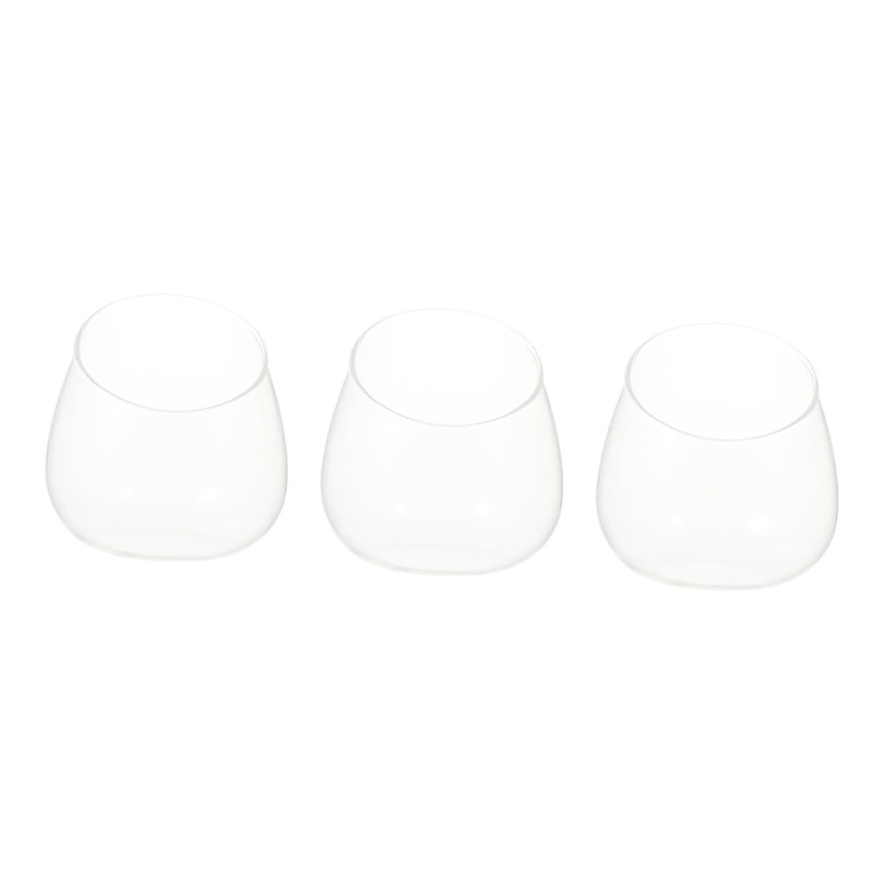 SECFOU 3pcs Slant Cut Micro Landscape Glass Bottles Ecological Terrarium Jar Plant Holder for Succulent Desktop Home Décor