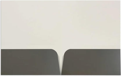 JAM PAPER Custom Printed Semi-Gloss Folders with Round Corner Pockets - Personalized Logo & Text - 10 pt C2S - Grey - 250/Pack
