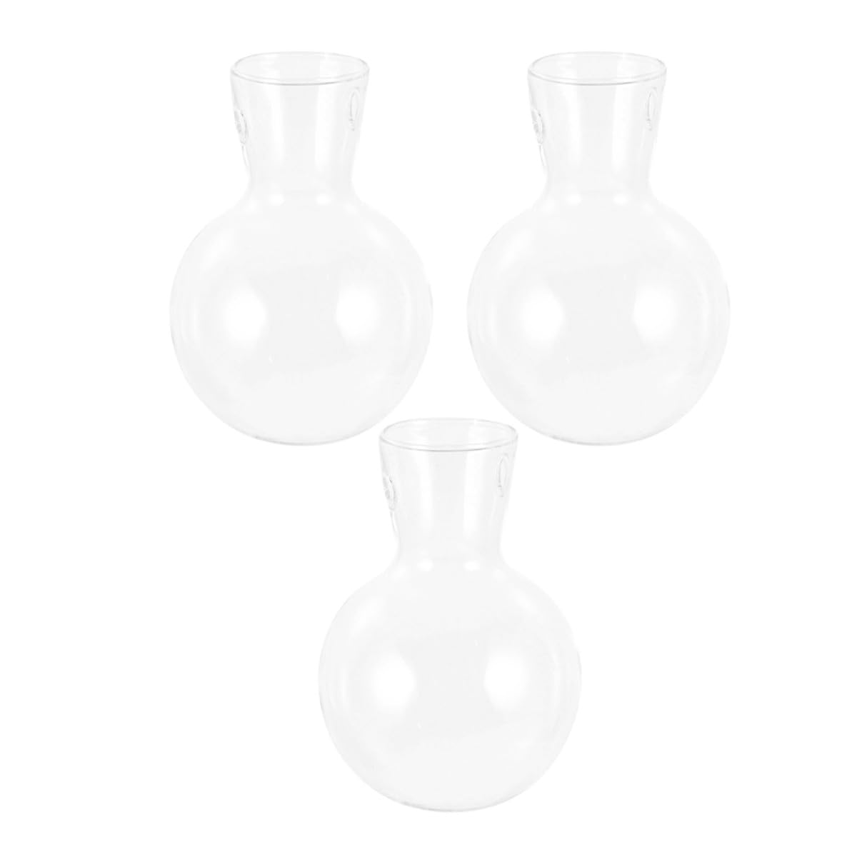 MOBUTOFU 3pcs Hydroponic Propagation Glass Containers with Wooden Stand, High Borosilicate Plant Terrarium Glass Holders for Indoor Desktop Decoration