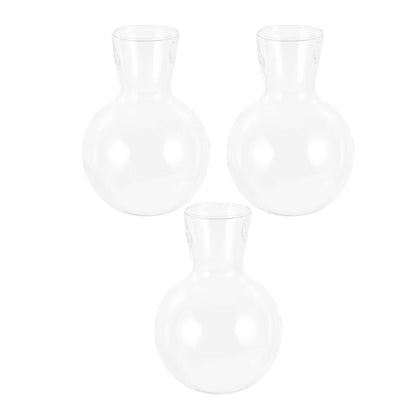 MOBUTOFU 3pcs Hydroponic Propagation Glass Containers with Wooden Stand, High Borosilicate Plant Terrarium Glass Holders for Indoor Desktop Decoration