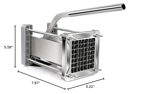 French Fry Cutter, Sopito Professional Potato Cutter Stainless Steel with 1/2-Inch Blade Great for Potatoes Carrots Cucumbers