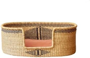 Woven Dog Bed Basket–Gifts for Dogs–Small to XXL Dog Bed–Large Bed for Large Dogs–Elegance and Decorative Bed for Your Dog–Comfortable Dog Bed–Small Dog Bed (Large, Bobo)