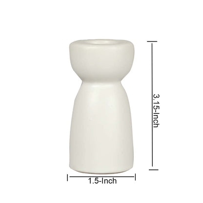 Candlestick Holders, Ceramic White Taper Candle Holder Candlelight Stand, Modern Boho Candle Holders for Desktop Table Setting Dining Bathroom Home Wedding Party Decoration,2 Pack