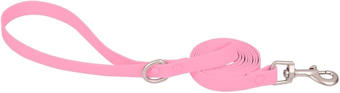 Ovale Waterproof Dog Collar Leash Combo Set, Durable and Easy to Clean, for Medium Dogs.(M, Pink)