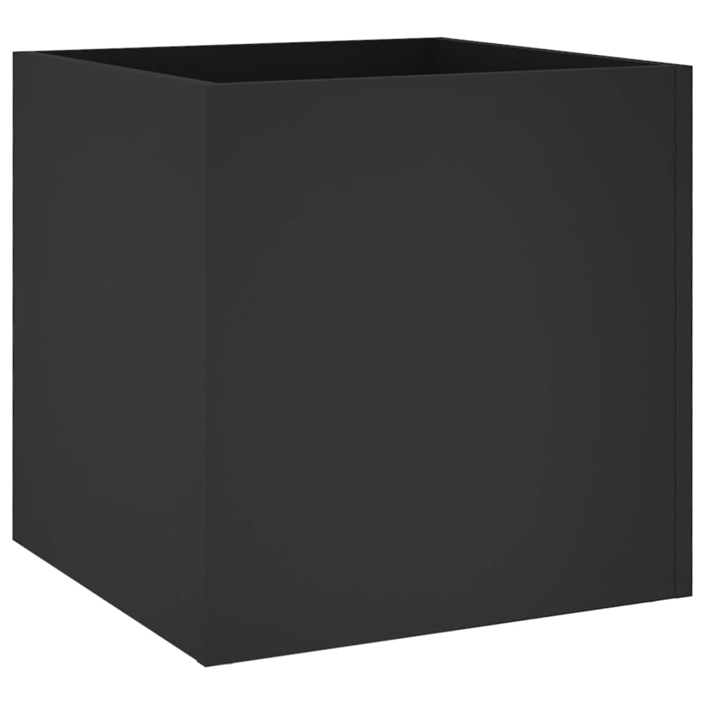Zeehear Square Black Planter Box, 15.7x15.7x15.7 Inch Engineered Wood Plant Pot for Indoor Flowers & Home Decor