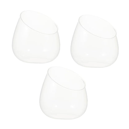 BESPORTBLE 3pcs Slant Cut Glass Landscape Bottles Micro Landscape Ecological Glass Containers for Desktop Plant Terrarium Succulent Decoration