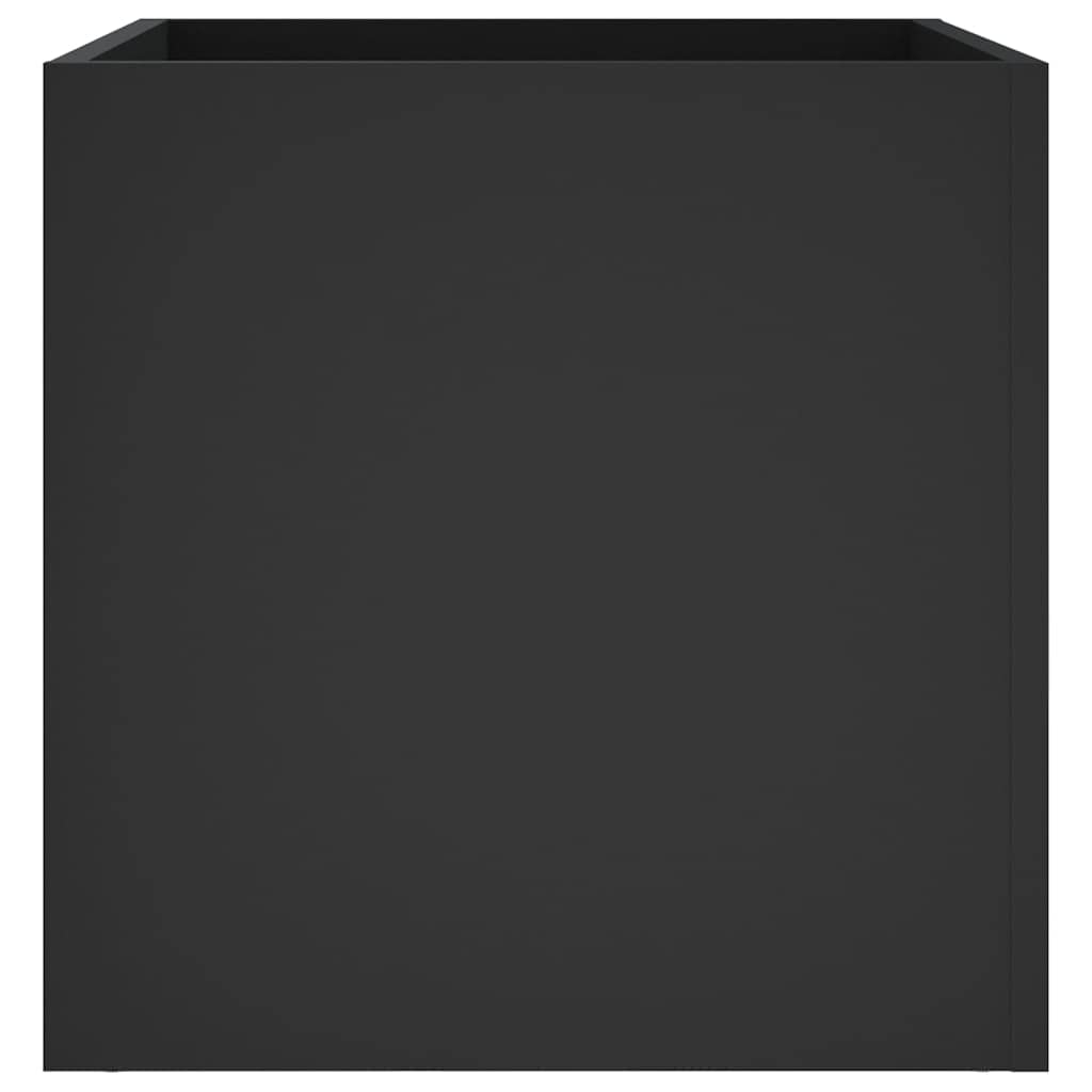 Zeehear Square Black Planter Box, 15.7x15.7x15.7 Inch Engineered Wood Plant Pot for Indoor Flowers & Home Decor