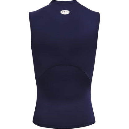 Under Armour Men's Armour HeatGear Compression Sleeveless T-Shirt , Midnight Navy (410)/White, Medium