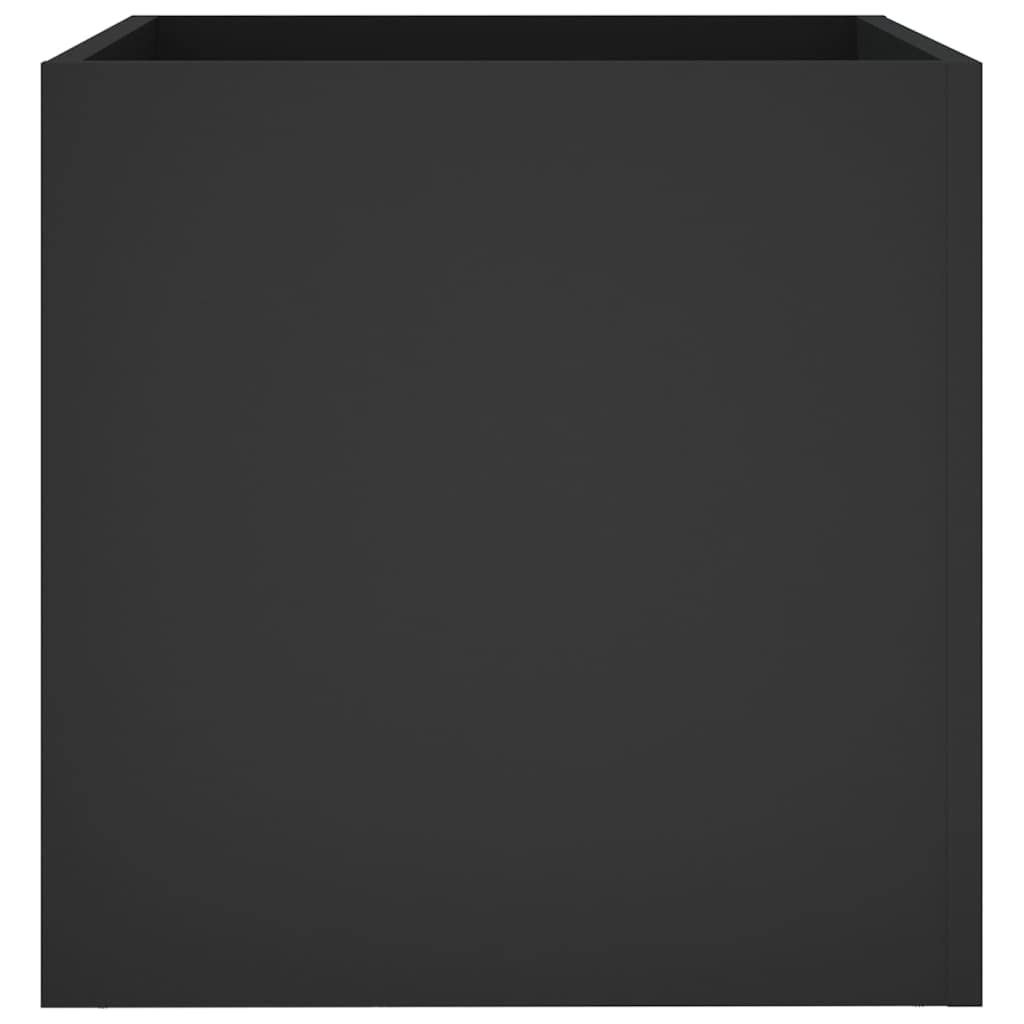 LoogCape Square Planter Box, Black Engineered Wood, 15.7x15.7x15.7 inch, Modern Indoor Decor, Living Room, Bedroom, Office, Low Maintenance