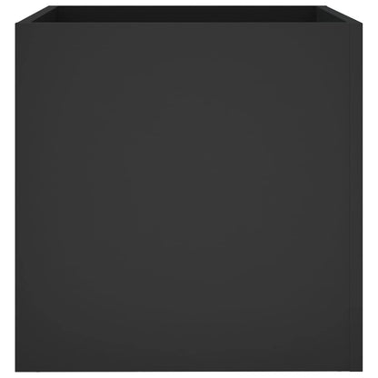 Zeehear Square Black Planter Box, 15.7x15.7x15.7 Inch Engineered Wood Plant Pot for Indoor Flowers & Home Decor