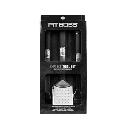 Pit Boss Grills Soft Touch 3 Piece Tool Set, Stainless
