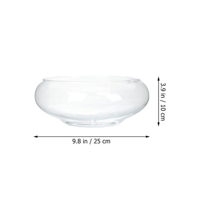 Glass Bubble Bowl - Wide Mouth Flower Vase Clear Bubble Planter Terrarium Aquatic Plant Pot Shallow Fish Tank for Centerpiece Hydroponic Succulent