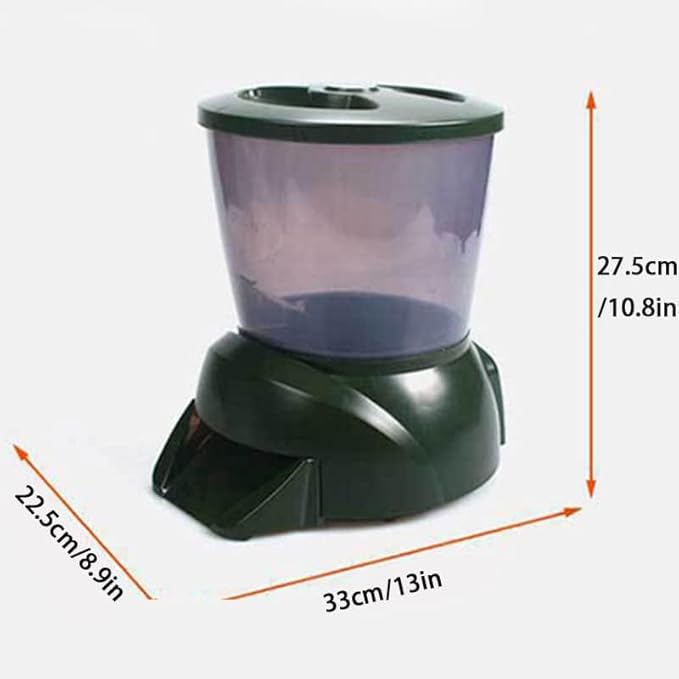 Automatic fish feeder for pond, Pond feeder, Automatic koi fish feeder for pond outdoor, Fish feeder automatic dispenser For a vacation away and prevent sunstroke(4.5L-battery powered)