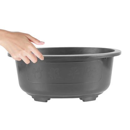ERINGOGO 2 PCS Bonsai Training Pots, 17'' Bonsai Plants Growing Pot Plastic Oval Planter with Drainage Hole, Large Deep Flower for Nursery, Garden, Balcony
