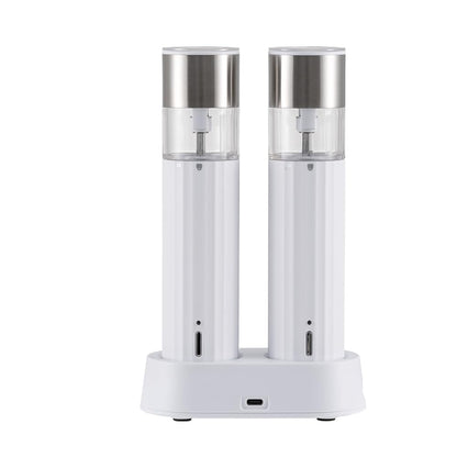 Electric Salt and Pepper Grinder Set, Adjustable Coarseness & Rechargeable, 110ml 2-Pack White Ceramic Core Grinders, Housewarming & Birthday Gifts for Women, Kitchen Gadgets