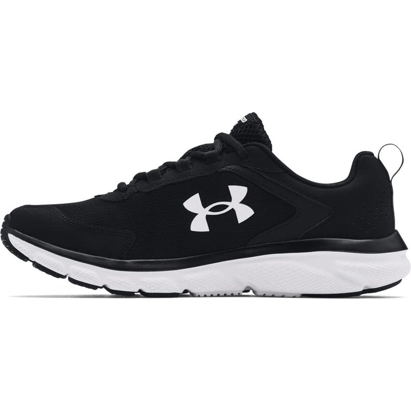 Under Armour Mens Charged Assert 9 Running Shoe, Black/White, 7.5 US