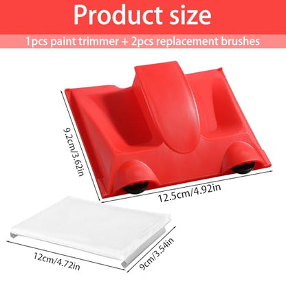 Paint Edger Trimmer with 2 Pcs Replacement Pads Edge Painting Tool for Walls Corners Ceilings, Paint Pad Applicator for Trim Painting Supplies