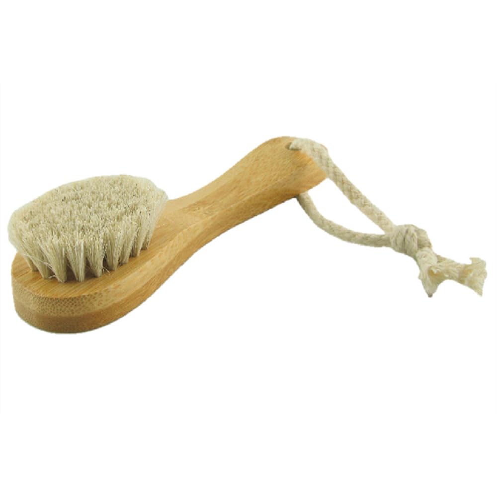 Natural Soft Wool Bristles Dry Facial Cleansing Brush, 6" Face Skin Care Exfoliating Scrub Brush, 2 Pack Wood Handle Face Brush Cleanser.