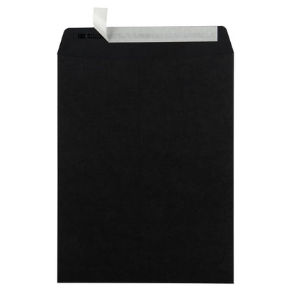 LUXPaper 10 x 13 Open End Envelopes | Peel & Press | Midnight Black | 80lb. Text | 50 Qty
