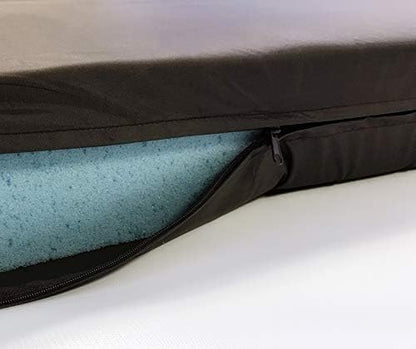 High Density Solid Blue Cooling Gel Infused Memory Foam Pad Dog Pet Bed + Internal Waterproof Cover (55x37x4 Inches (2pack))
