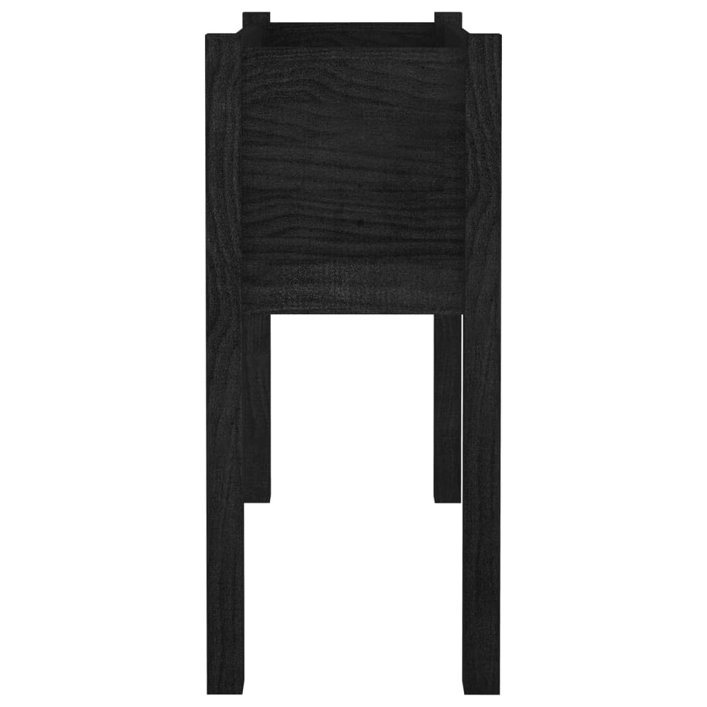 FMPGJLYH Large Outdoor Garden Planter Box, 27.6 Inch Square Wood Flower Pot for Patio, Balcony, Backyard, Matte Black Finish